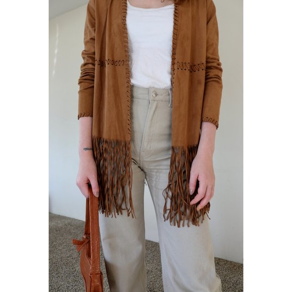 MARFINNO CARAMEL FRINGE JACKET - SIZE L - Picture 3 of 9